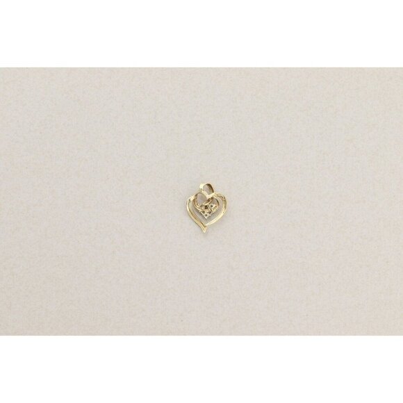 Pendant Only 10k Yellow Gold Diamond Heart Pendant - Picture 6 of 6
